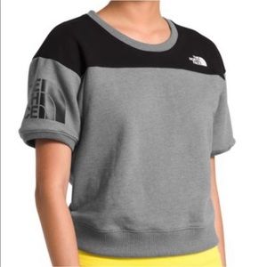 The North Face Short Sleeve Crewneck Logo Sweatshirt Gray & Black Size XS